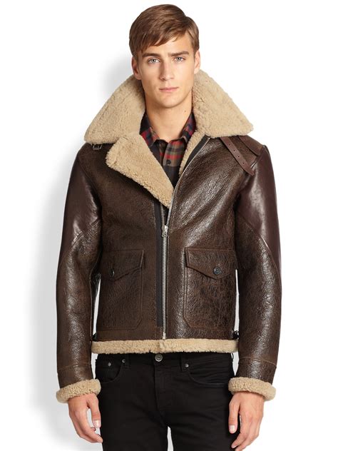 burberry brit jacket shearling|Burberry leather jacket men's.